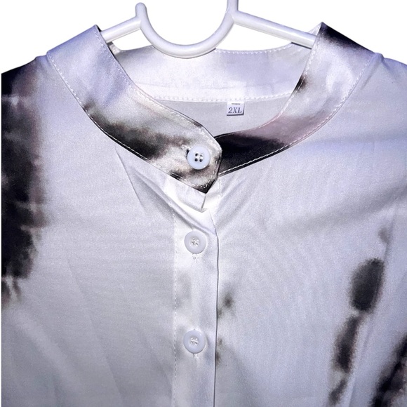 TIE DYE LONG SLEEVE BUTTON DOWN TOP - Picture 2 of 7